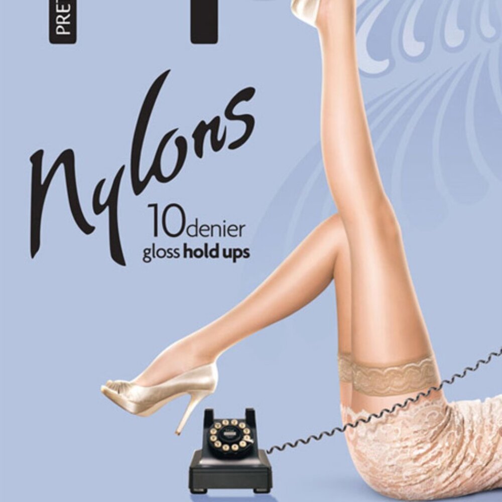 Pretty Polly Stockings 10 Denier Gloss Hold Ups in Sherry Small / Medium